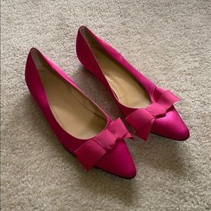 Jcrew Satin Bow Point Flats